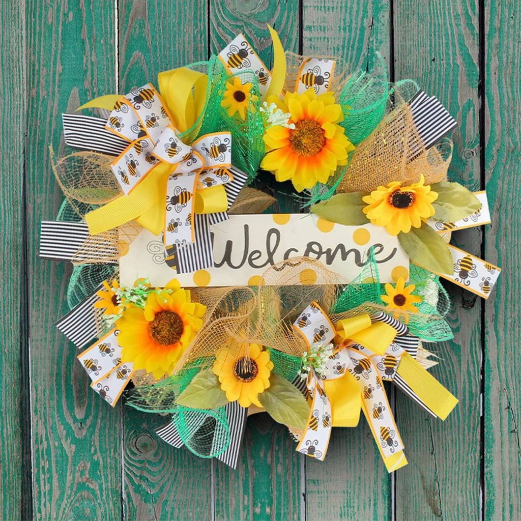 Decoration Sash Festival Home Wreath Silk Wreath Scarf Pendant Garland Monogram Bee