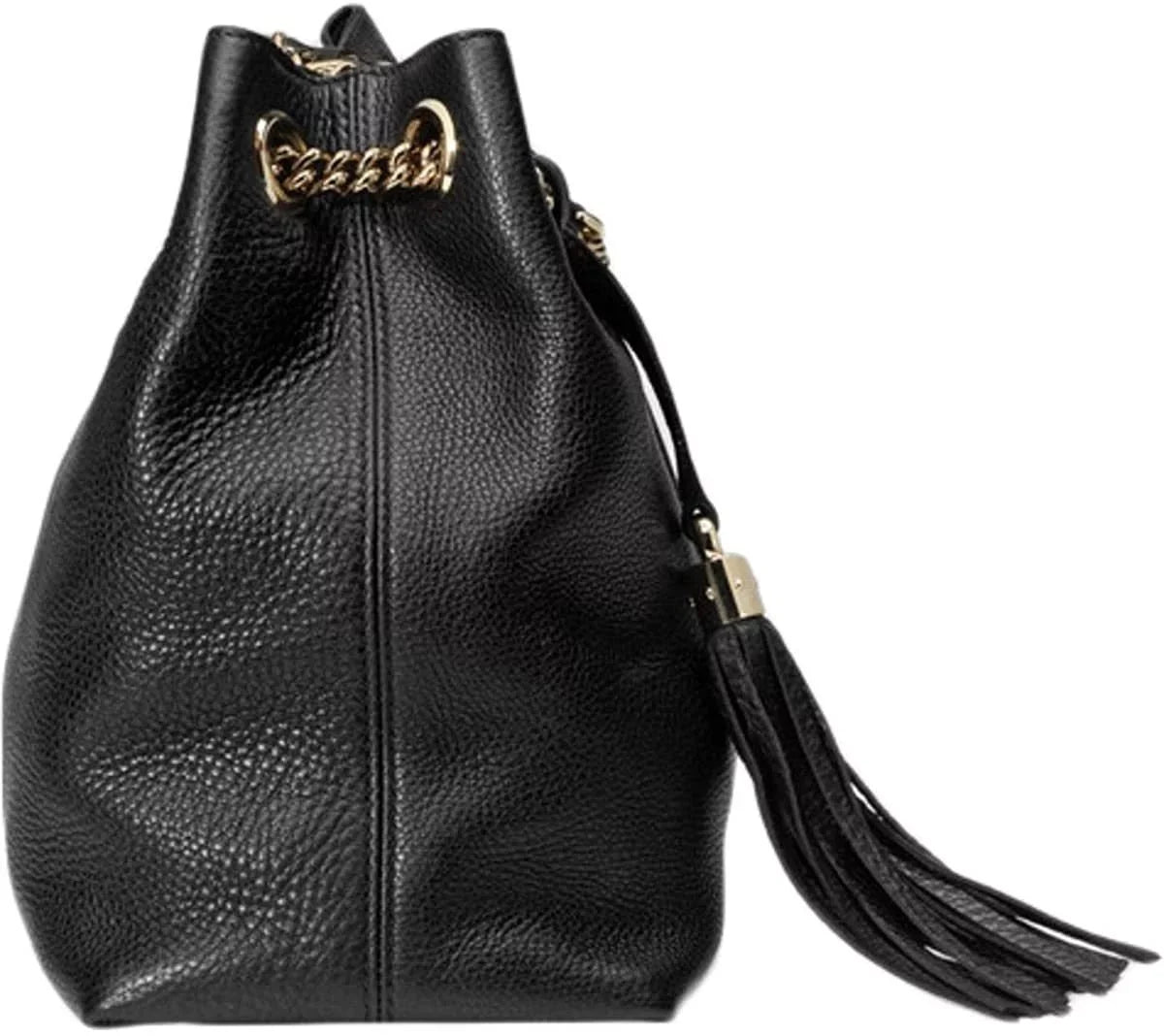 Chain Black Leather Handbag Soho Shoulder