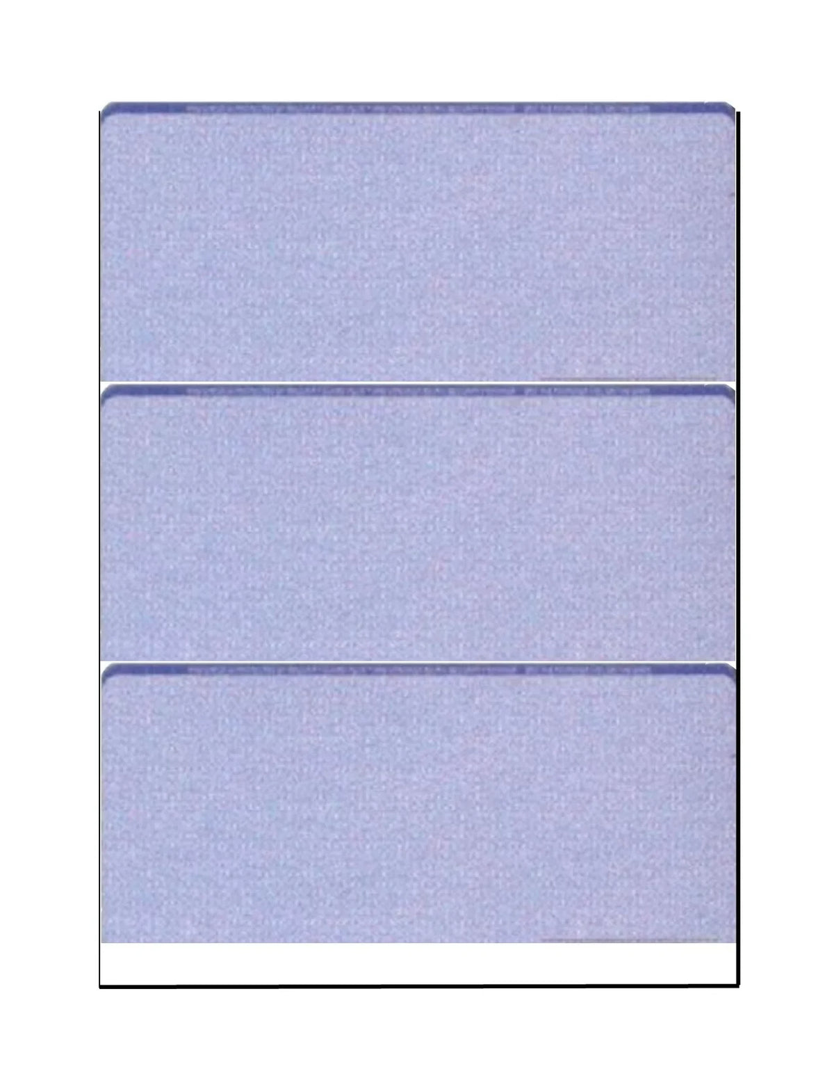 x w 8-1/2" Paper, Security 100 Checks, Check Blue 11", Zapco 3-Up Pattern, OF Complex PACK Background 12 High-Security Features - Microperfed SHEETS with