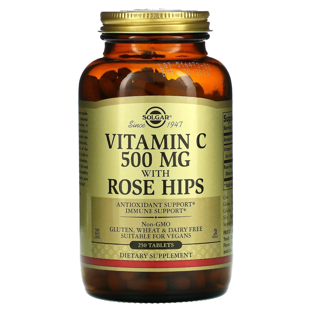 Vitamin with 500 mg, Hips, Solgar Tablets 250 Rose C