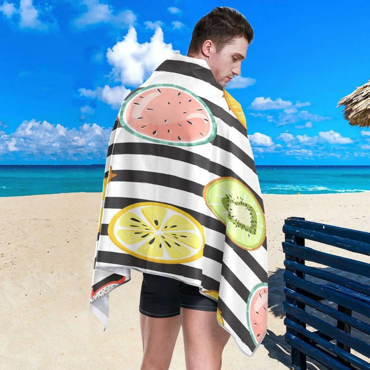 Towel, Towel Microfiber Thin Swim Free Oversized Tropical Towel Beach Sand Lightweight Quick Fruit Yoga 30”X60” Multipurpose Towel Pool Bestwell Shower Blanket, Slice Dry Bath