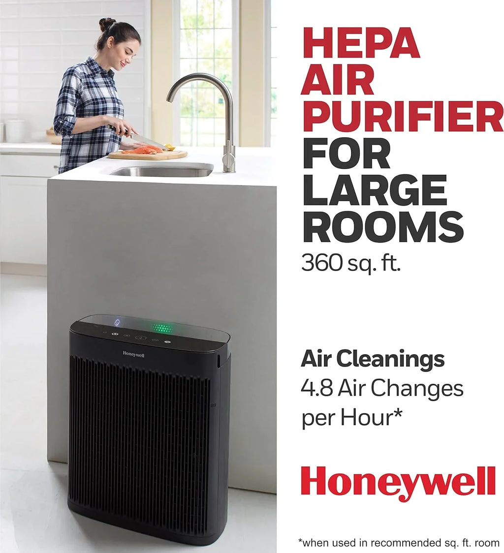 InSight Black Indicator Quality Box Purifier with HEPA Air Honeywell HPA5200B Air - Open