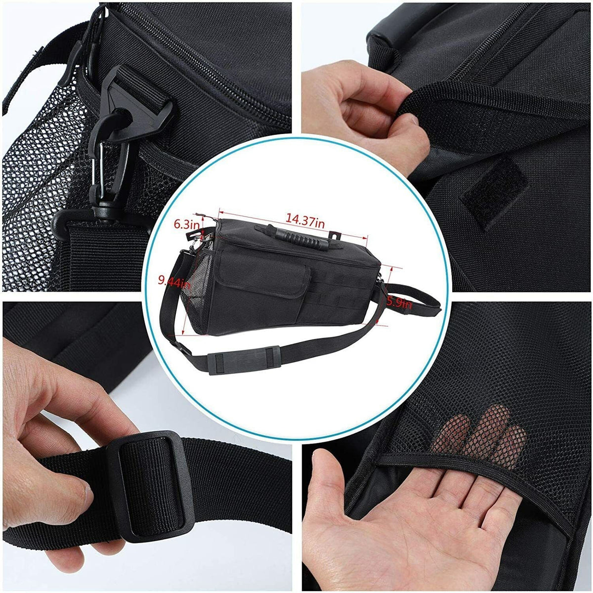 Side Trunk Teledu Bag Rear Black Storage Organizer Pockets