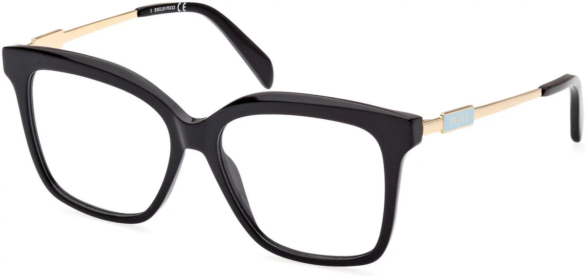 001 Pucci Gold EP 5212 Eyeglasses Black, Pale Shiny Emilio