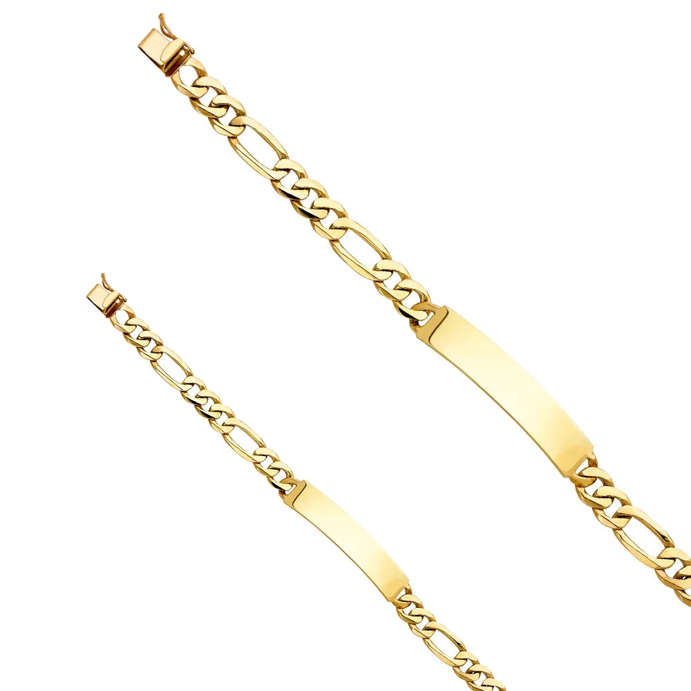 | Jewelry Elegant Weight and wristband Bracelets 14k Link Gold | - Yellow for 19.7 Figaro Men’s Women Chain | 8" Gold for Men ID Gift 14KY