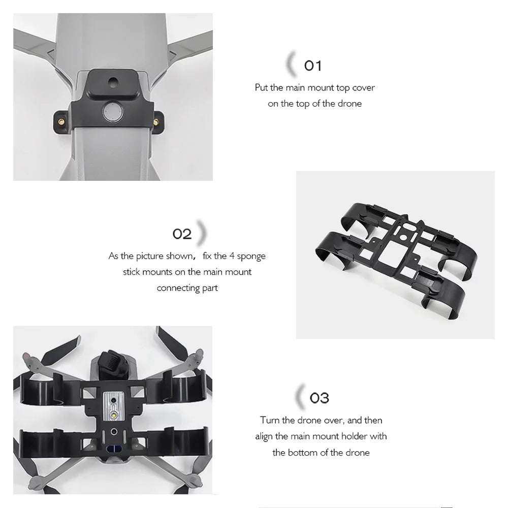 Kit Gear Stability, 2 Holder DJI 2S Purposes for Mavic Enhance Stick Training Nebublu Ideal , Air AIR Training Extender Bracket Landing Float Holder Heighten