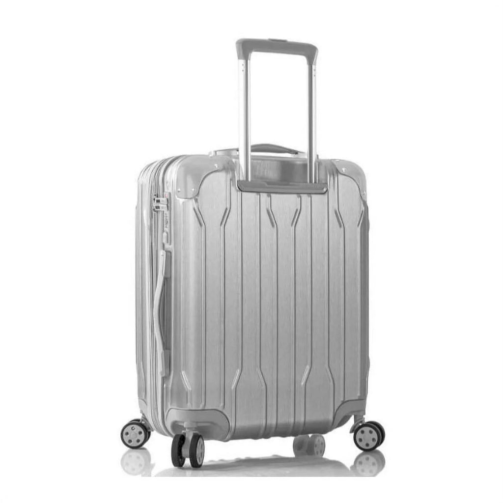 Heys Xtrak Combination Lock, Wheels TSA with 21-Inch Luggage Handle Carry-On Telescopic Expandable, System Spinner Silver Lightweight,