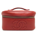 Ladies Handbag (Good) Caviar Vanity Bag Red Pre-Owned Skin