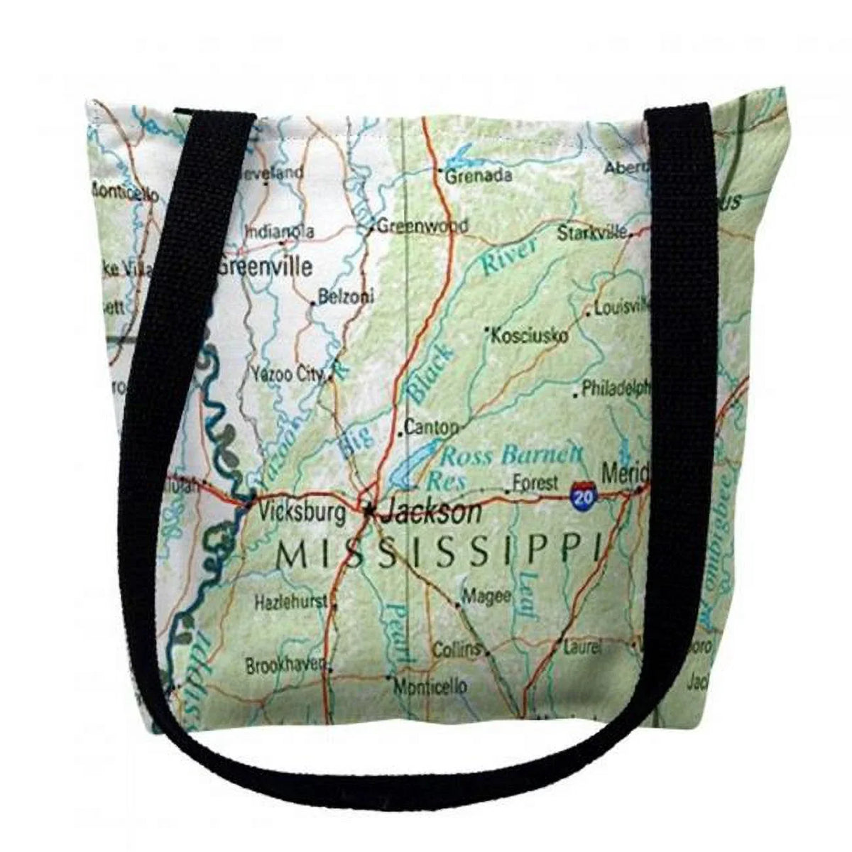 x Mississippi Nautical Betsy Drake Tote TY321M 16 Bag Madison Medium Map - 16 in.