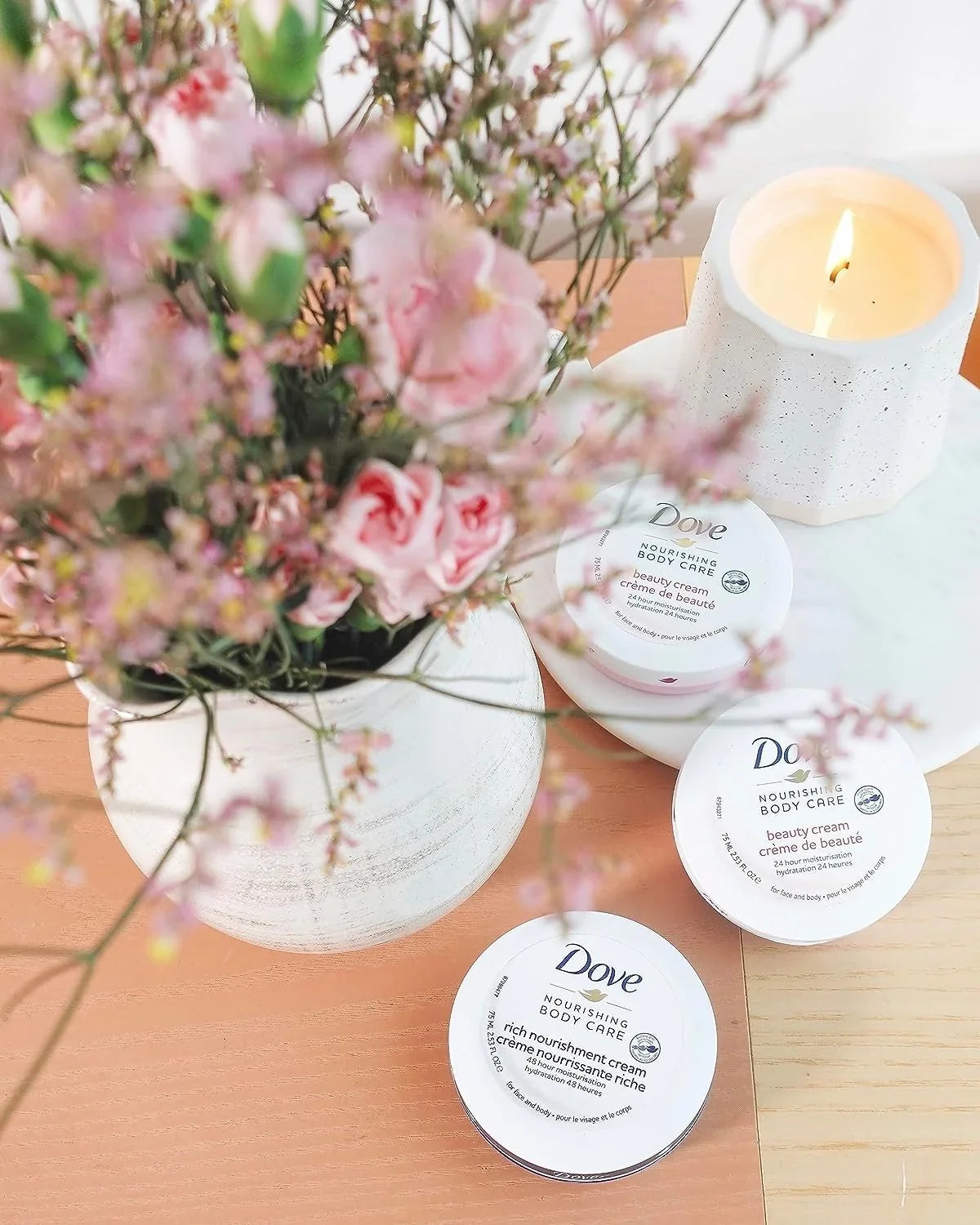 5.07 Dry Lotion Oz For Each, For Women Cream Moisturization, Dove And Beauty Body With Care, Body Nourishing Normal Hand, Jar 12-Pack, To 24-Hour Skin Face,
