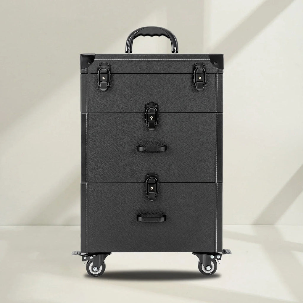 Luggage Case Miumaeov Storage Nail Polish Organizer Box Cosmetic Professional Train Rolling Makeup Trolley
