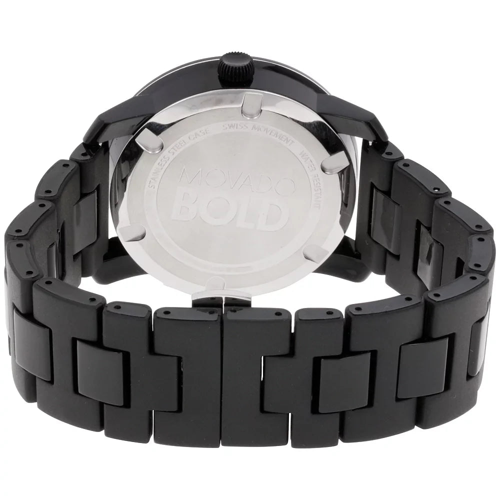 Steel 3600099 Watch Mens 42 mm Movado Black Stainless TR90/Polyurethane Bold Dial