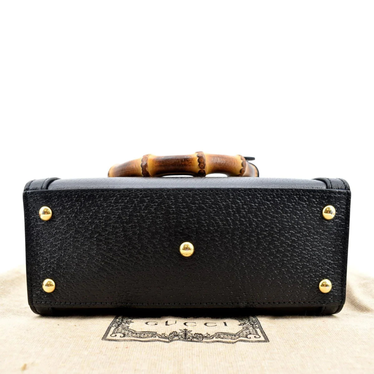 Bag Leather Black Bamboo Diana 702732 Tote Pre-owned Mini
