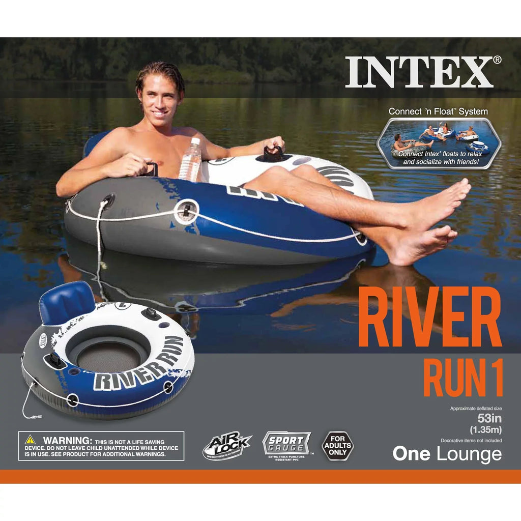 Run River 1 Tubes Pack 4 Single Person Pump Intex of Air and Floating 12V