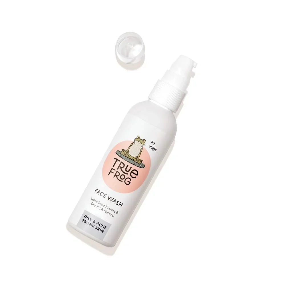 Skin, Wash for Zinc Face FRoG and for with Chamomile, Lentil Natural and Softens, - (100 Seed Controls Smoothens Oily Brightens, Oil Acne ml) TRue Excess Extract, Pimples Skin PCA