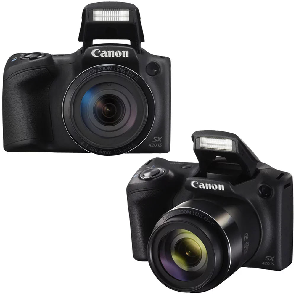 Lens Video ISO Black Optical Digital 720p 20.0MP Accessory HD Recording Zoom Built-In PowerShot Canon CCD IS Camera SX420 Wi-Fi 16GB + 42x 1.2.3" 1600 24-1008mm Equivalent) Kit (35mm