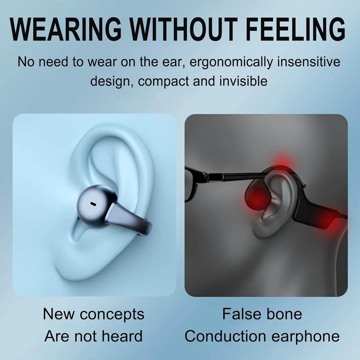 Ope Bone Open Earring Headphones Headphones Wireless Headphones Clip Sports Wireless Mini Running Earbud Ear Headphones ZiSUGP Conduction Running Headphones Sports On