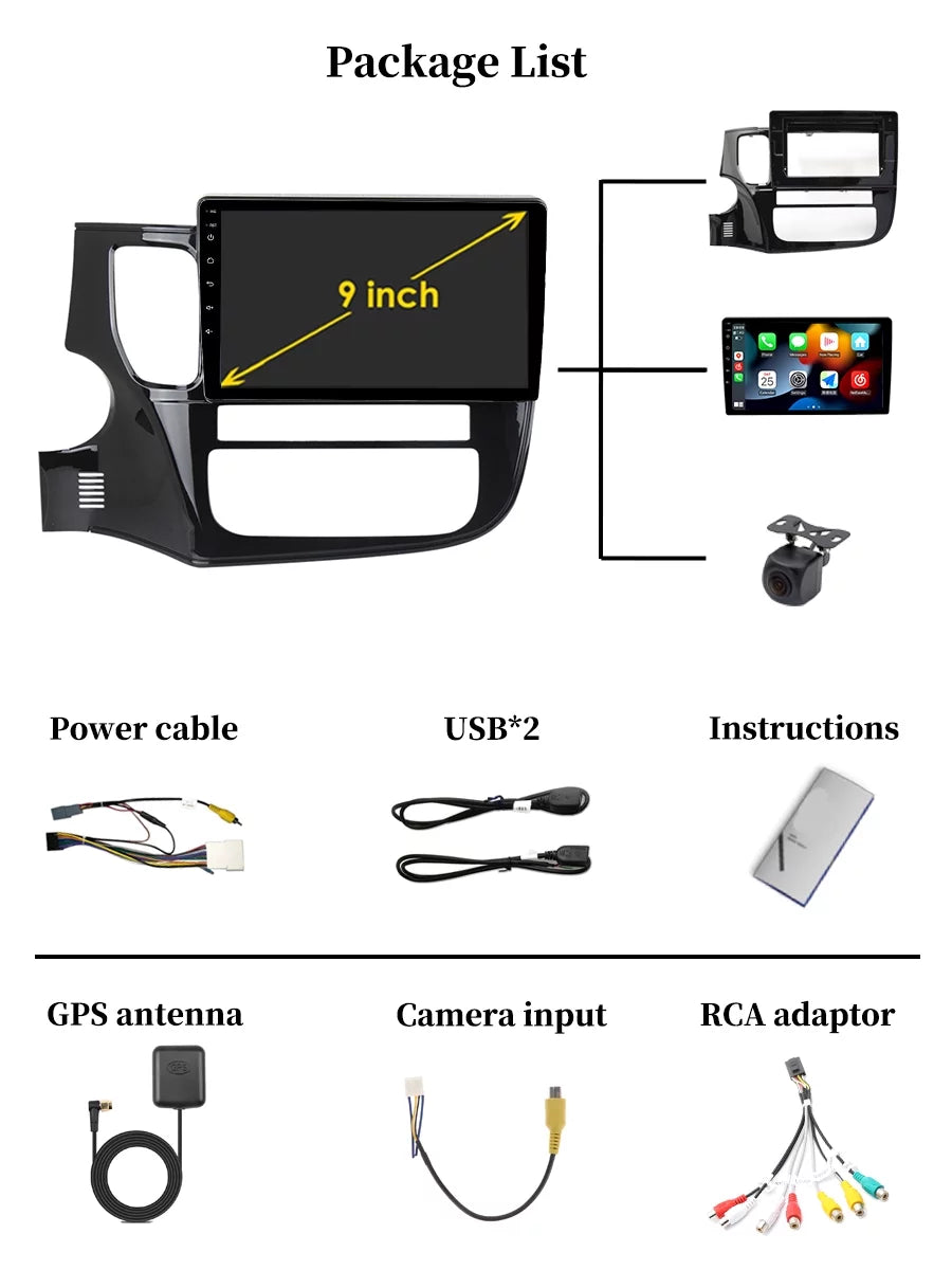 Android GPS Navigation Player Outlander Car GG0W For - Auto 2018 Multimedia Android 2012 3 GF0W Mitsubishi Radio Carplay
