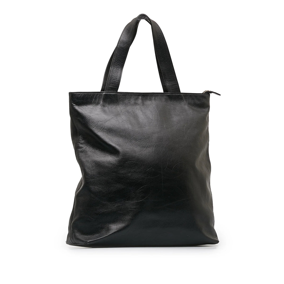 Authenticated (Good) Bag Pre-Owned CC Leather Tote Lambskin Black Unisex Tote