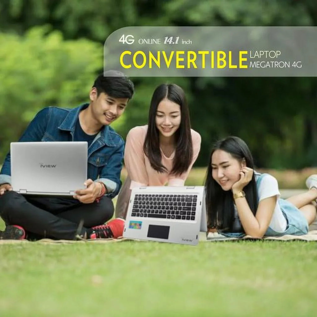 10 LTE-14.1” Pro, IVIEW Screen, High 1080 Megatron 1920 IPS 4GB/64GB Mouse 360° Resolution Windows 4G x and USB Touch