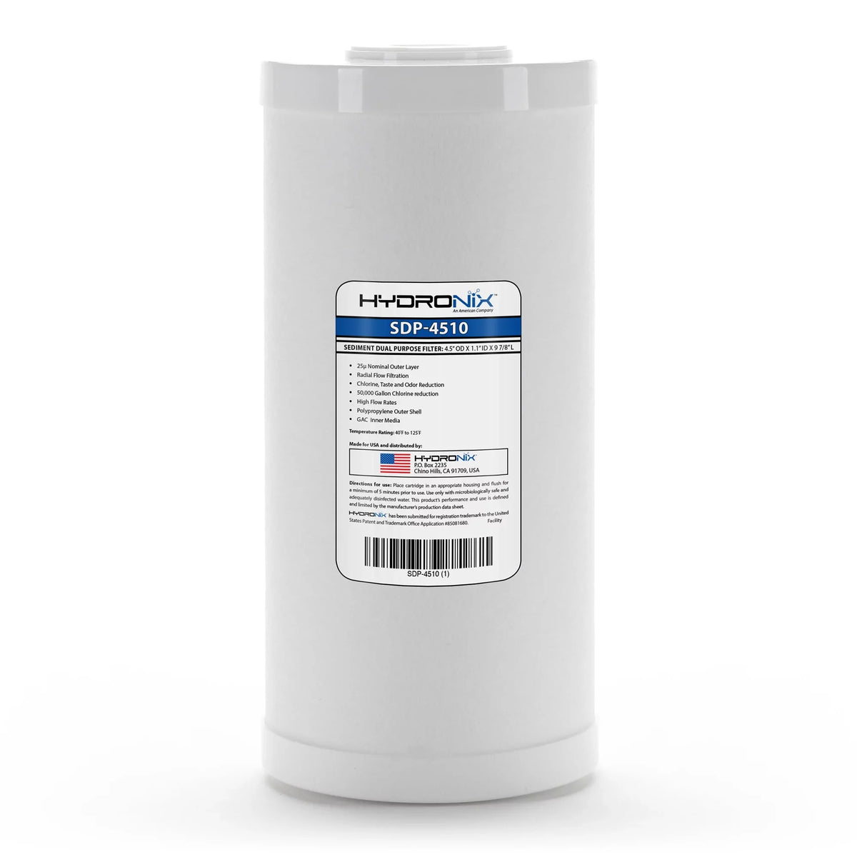 Pack SDP-4510 Radial - 4.5" Purpose Cartridge Dual x 2 Flow 10" Hydronix