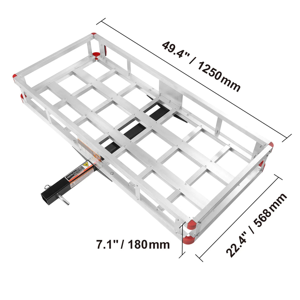 Corrosion-Resistant Sedans 6 x 500lb for Hitch Cargo Carrier x Cargo Basket Vehicles 47 BENTISM Fits SUVs Aluminum 2" Receiver Mount in 20