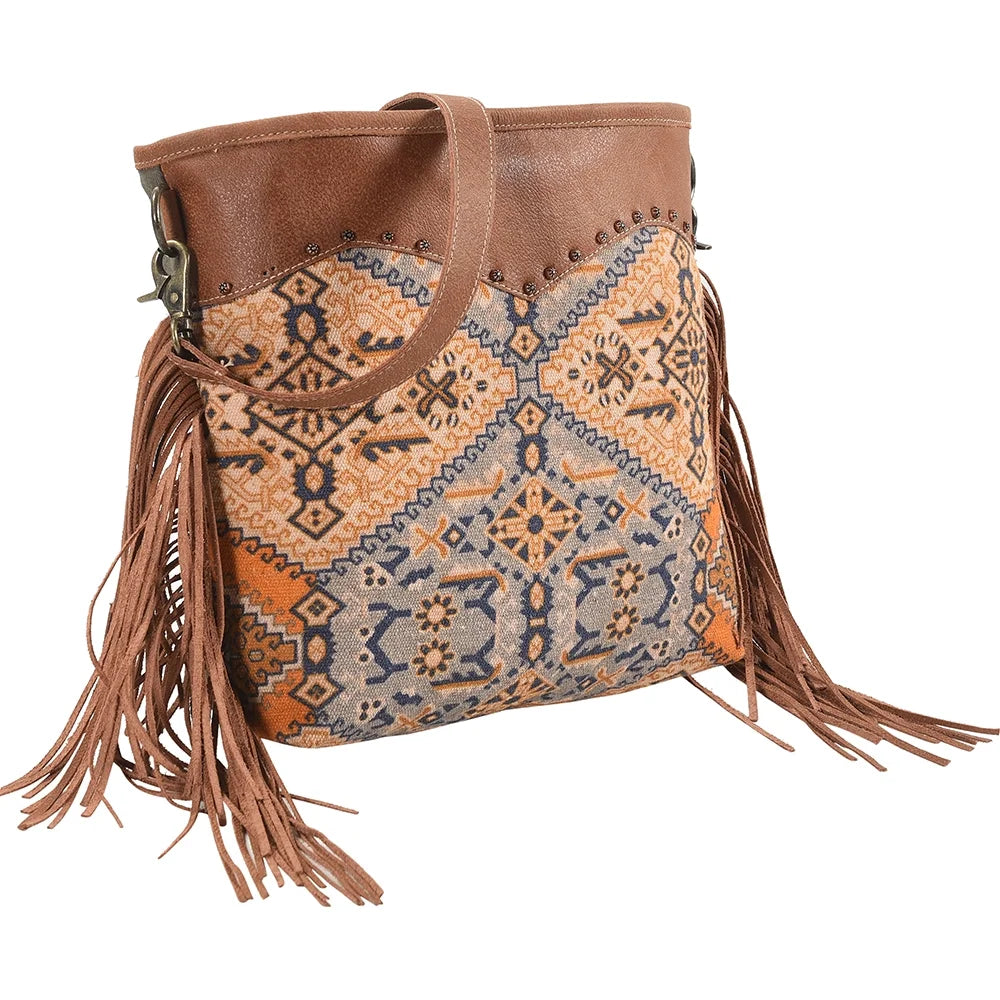 bag Cross Genuine Body KB western Upcycled purse handbag KB209 Leather Canvas women OHLAY