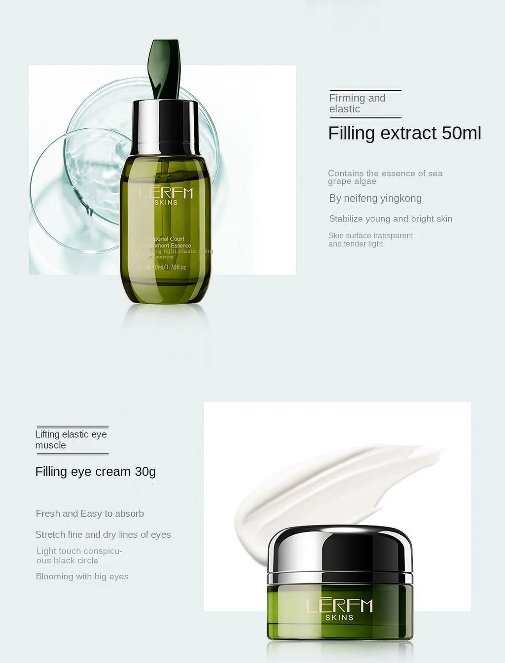 Face Serum Firming LERFM Cream Deep Pores Day 6Pcs Night Beauty Oil Face Toner Skincare Cleaning Products Control Whitening Set