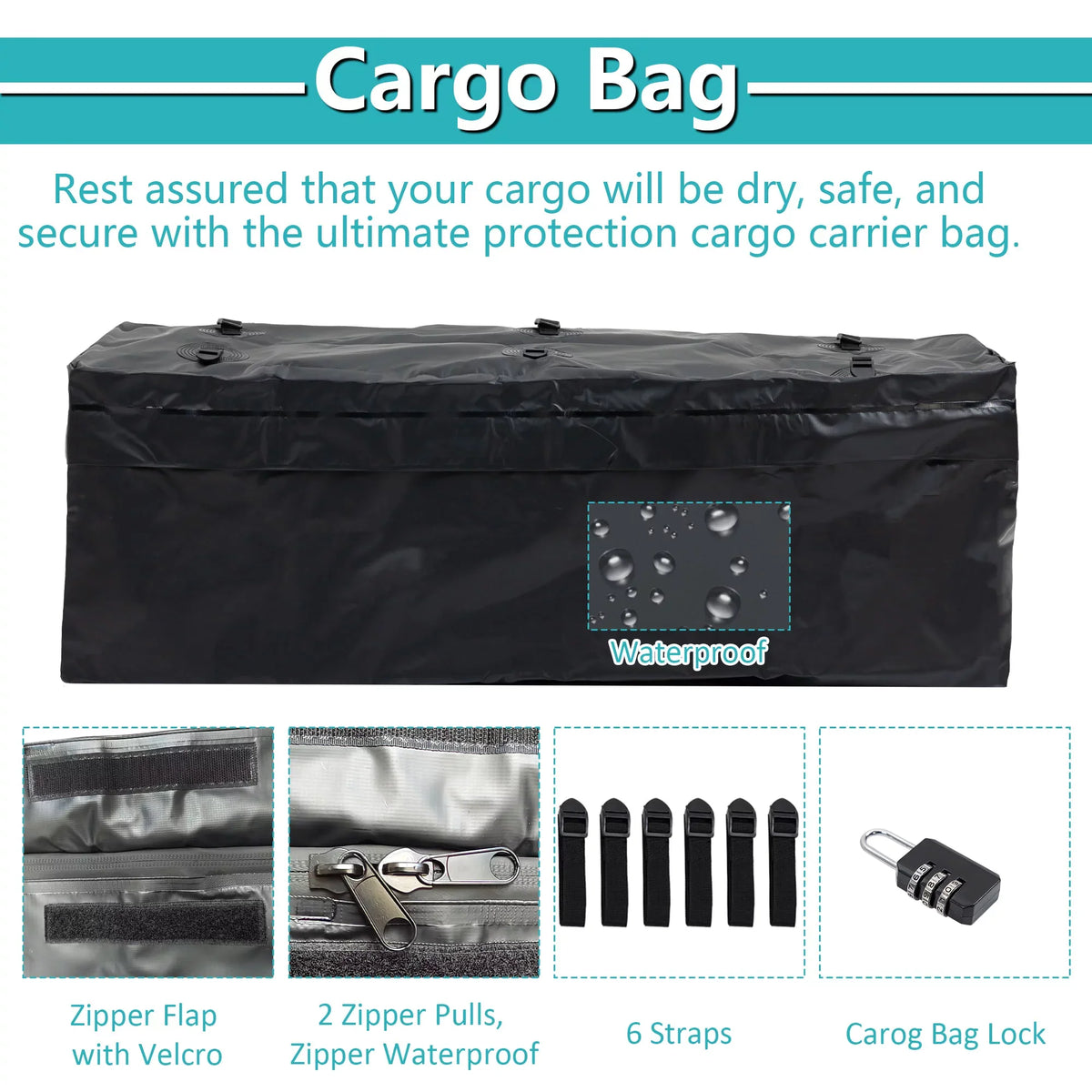 Net, Black SUV with 60" Hitched Car Trailer, Cargo Mounted x Folding 24" 500lb for Truck 6" Cargo x Capacity Basket