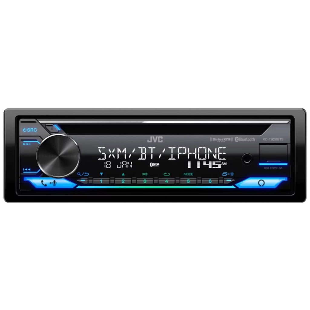 Radio Harley Select In-Dash AM/FM Touring Player JVC Kit AUX Bundle Single-DIN USB Single Bluetooth 1998-2013 Davidson Installation Stereo DIN Receiver CD Motorcycles) KD-T920BTS (Fits with Combo