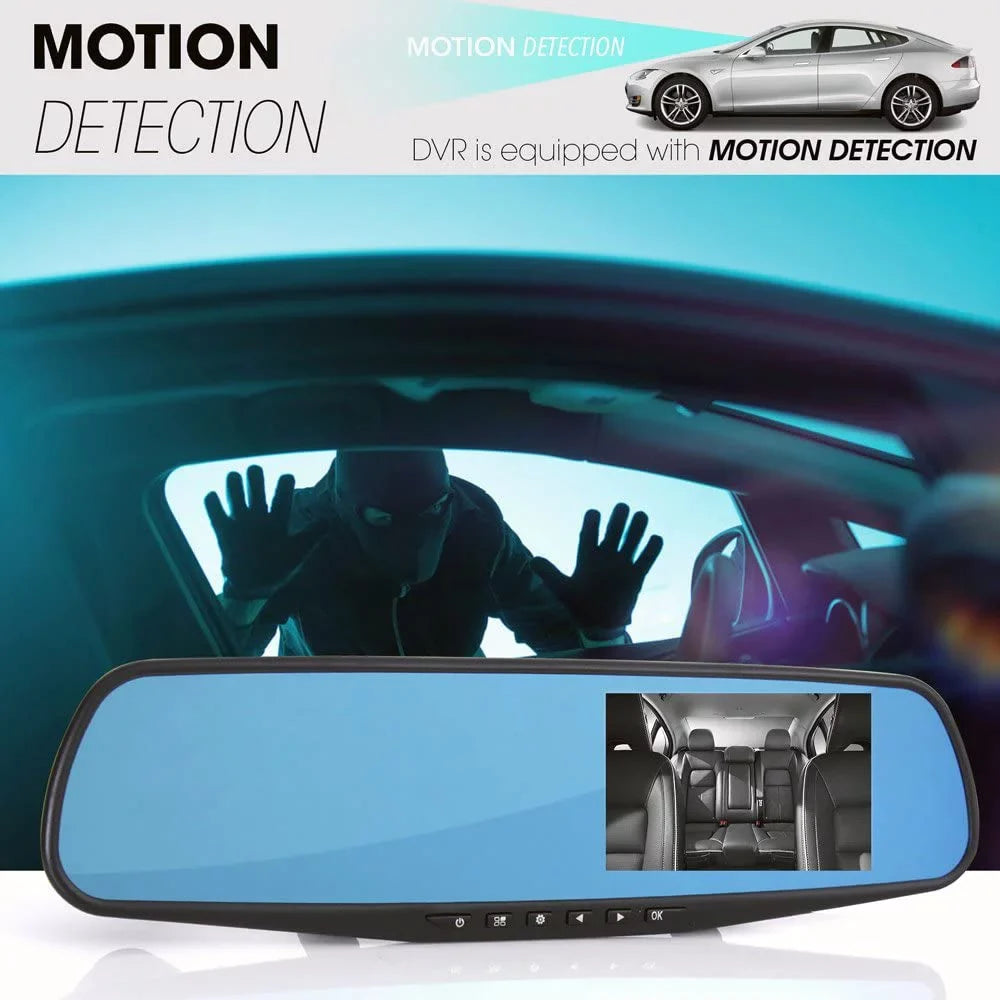 Dash System HD 1080p Vehicle Rearview Mirror 4.3" Recording Camera Cam Pyle Dual