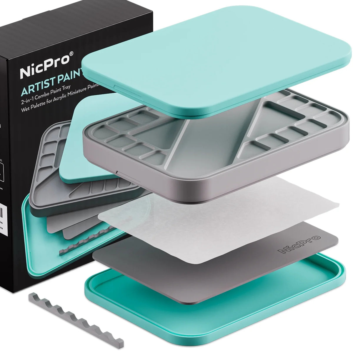Sponge, 4Pcs 100Pcs Paint Palette Palettes with Brush Mixing Holder Painting for Tray Wet Paper, Storage Nicpro Paint Miniature Stay Paint Kit, Pallet Acrylic