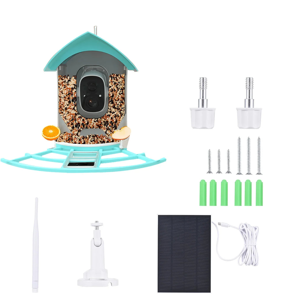 Camera Powered With camera,Feeder Andoer Camera Feeder Solar With Feeder Ai Camera CameraVideo Smart Vico Surveillance Camera Wireless Wifi Pir Ai 1080p Species AppAi Deterrent Squirrel