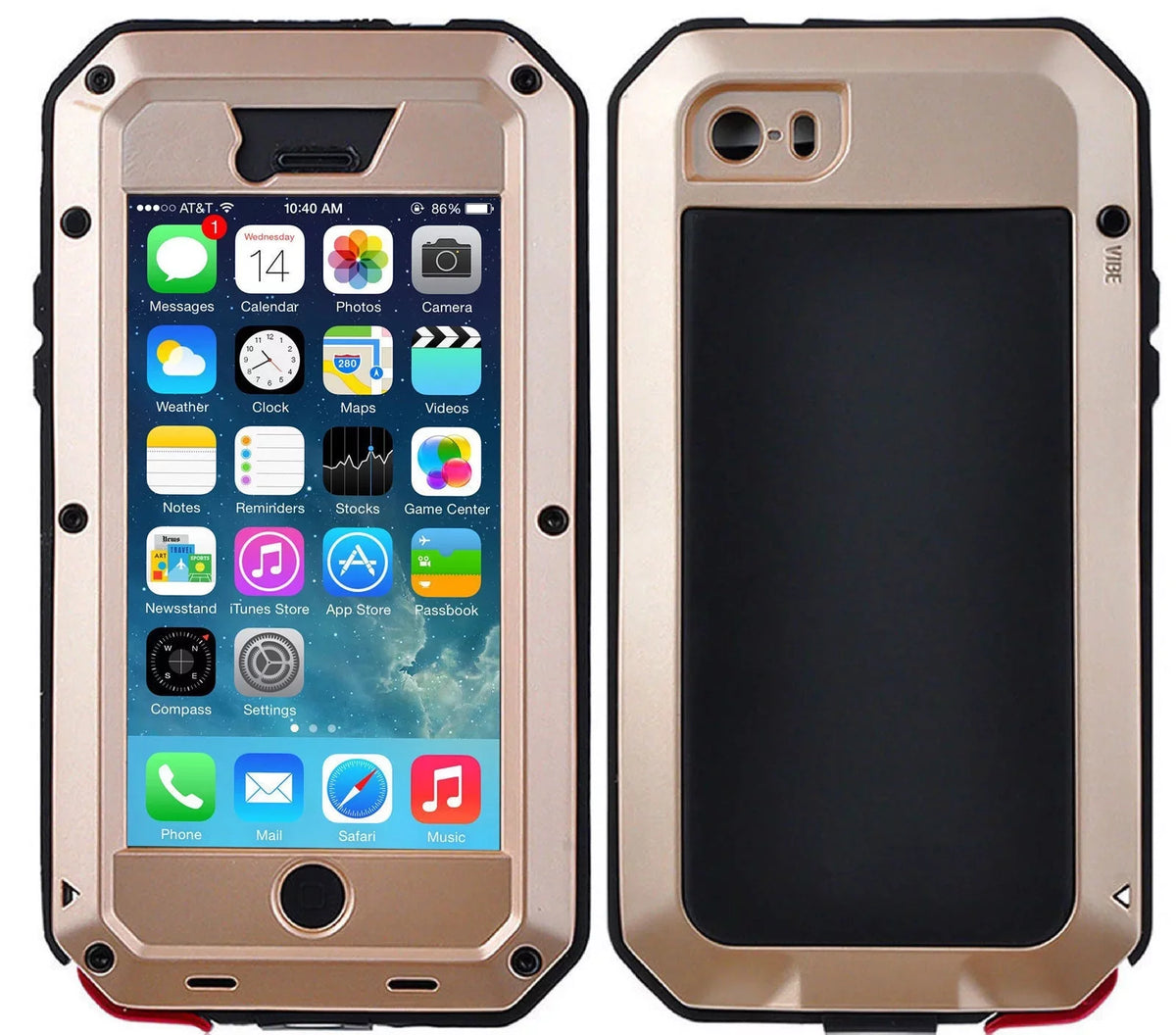6s Plus Gorilla Duty Grade Travel Scratch Glass Shockproof Rugged Protection, Heavy Metal iPhone (Gold) Resistant Aluminum Outdoor Military Case and