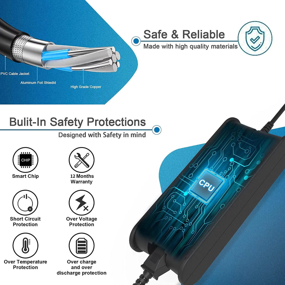 AC KONKIN Power Charger BOO Laptop Latitude Compatible Replacement Cord Adapter for D630