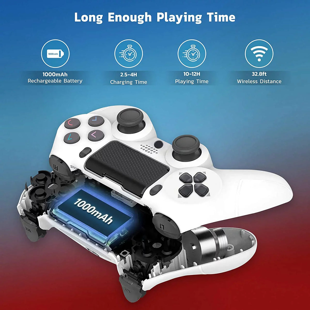 Compatible Slim BlueTooth S21 Plus Wireless with (White) Controller Galaxy Speaker/Gyro/Remote Battery/Built-In PRO GamePad 1,000 Ultra