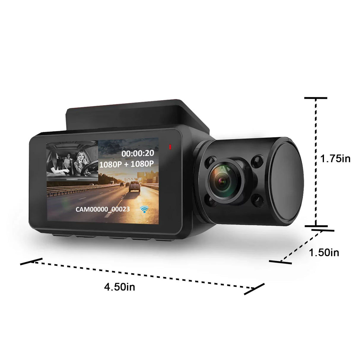Dash Front Rexing V3 Cabin with & Cam and 1080P Wi-Fi GPS Inside
