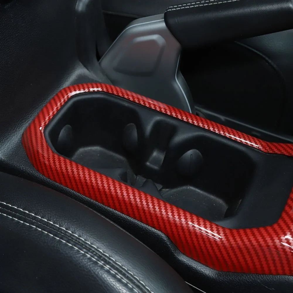 Jeep Panel Cup Gear For Trim Shift Teledu Wrangler Cover Red Parts Holder Carbon