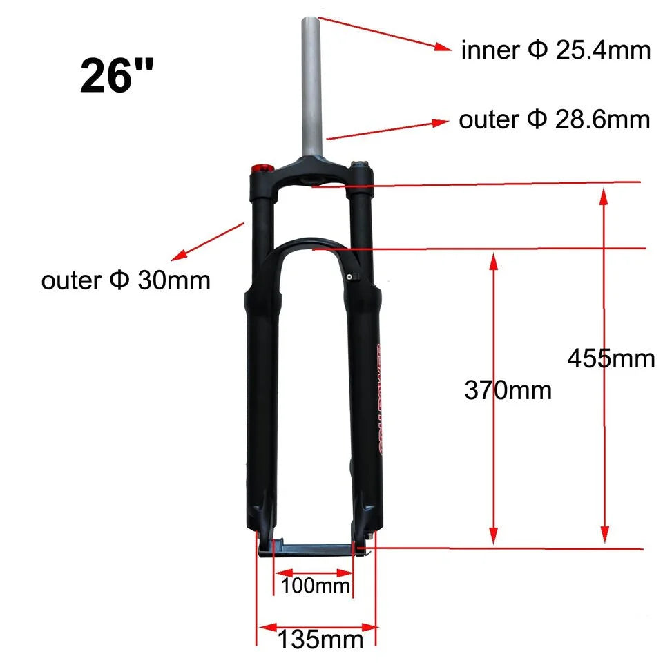 Lockout Headset, & Suspension Bike MTB CDH Manual 26" Fork Fork Aluminum Bicycle
