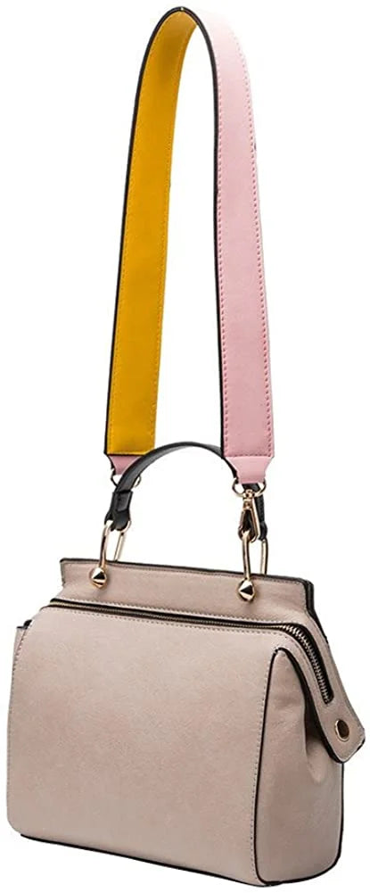 Satchel, Melie Multi Color-bock Bianco Bone Leather Vegan Noelle