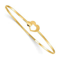 Flexible & Hearts 14K Brushed Polished Bangle
