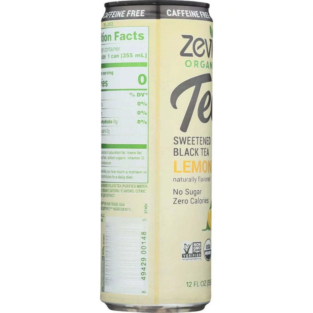 Zevia Caffeine Organic Sweetened Black -- Ounce Case. Free 12 Lemon Tea, Fluid per 12