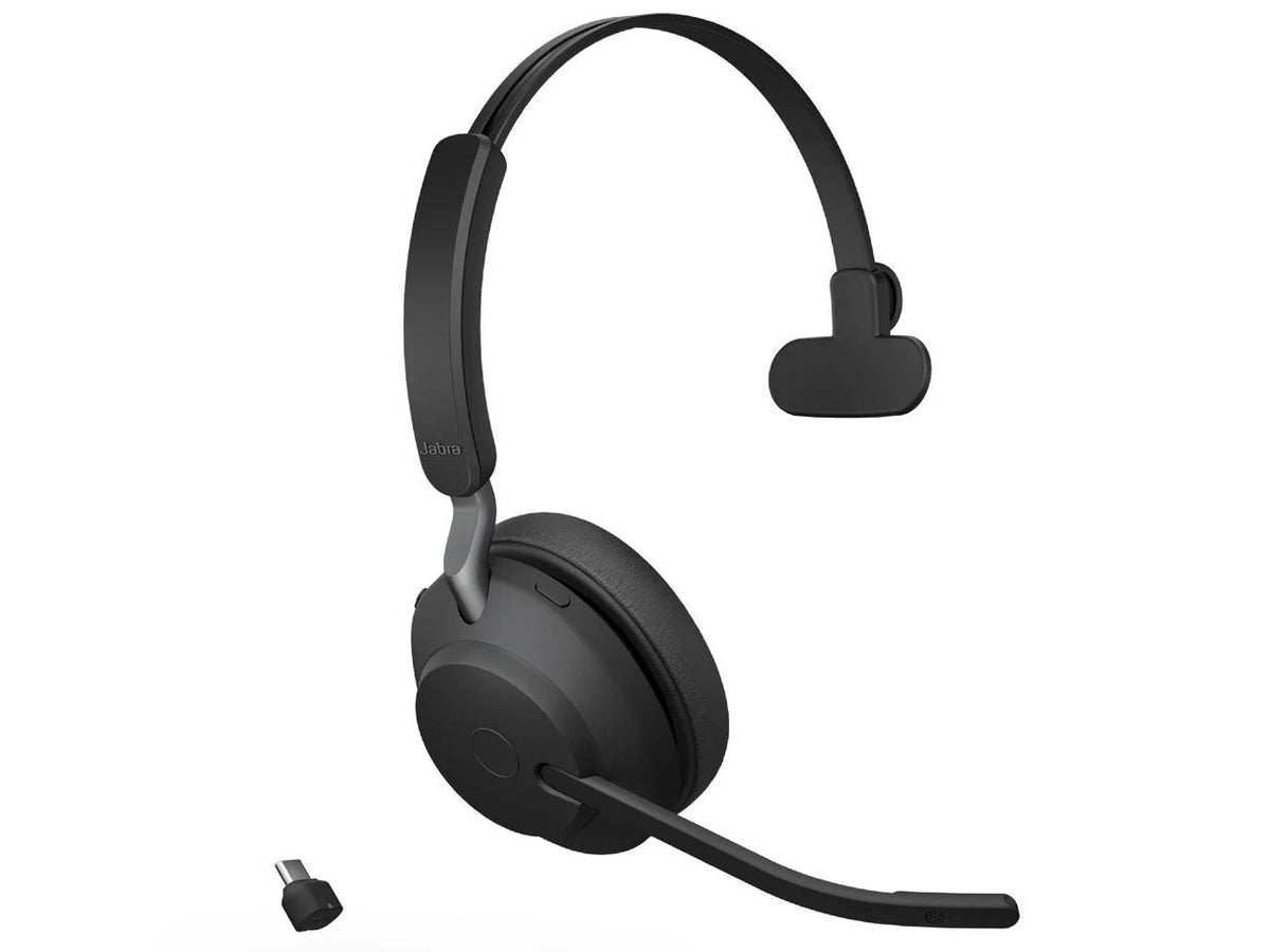 '- MS Charging Headphones Wireless Stand Evolve2 Headset with Black USB-C Mono / 65 Music Jabra
