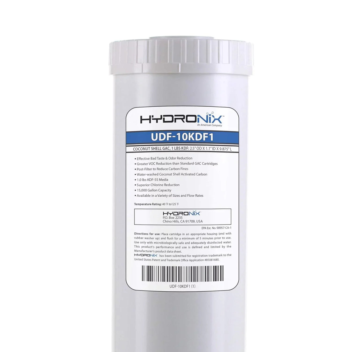 & CTO, Reduction 2.5" KDF, X Lb 1 Water Bacteria Filter Heavy Scale Metals, 10" W/