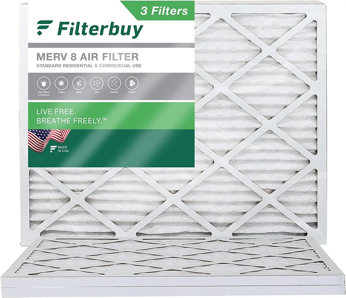(3-Pack) Air 8 Pleated 18x24x1 Filters Furnace Filterbuy HVAC AC MERV