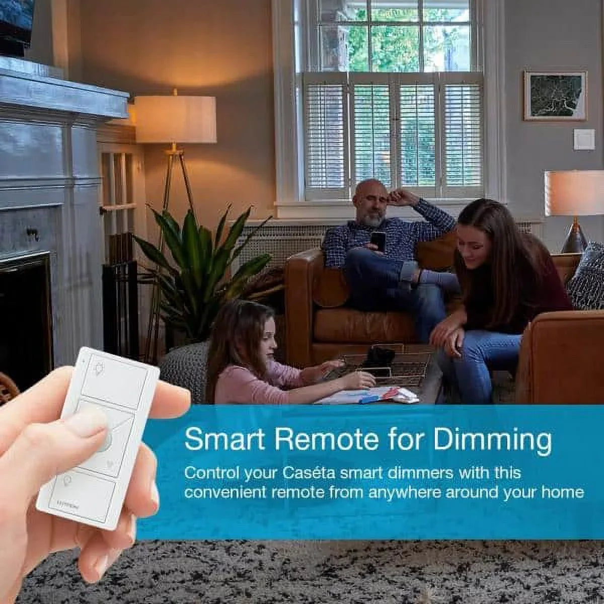 Lutron Home | White PJ2-2B-GWH-L01 Pico Caseta | Remote for On/Off Switch Switching Smart with Bracket Wallplate