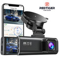 Wi-Fi LCD & Black Parking Cam, GPS, Dash Car 2160P Monitor, Camera, Screen, 24H REDTIGER 4K with Camera UHD Dash 4K 3.18"
