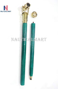 Walking Stick Spyglass Foldable Telescope Nautical Marine Brass Cane Head Collectible Prop