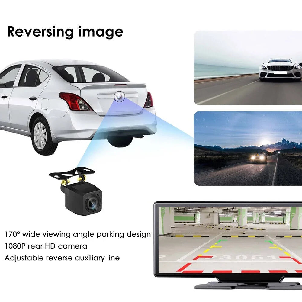 10.26'' WiFi Resolution, IPS KingFurt Screen, Cam Touch Connected, - Enabled Screen 2K Bluetooth Lens, Dual Wireless T91 Dash