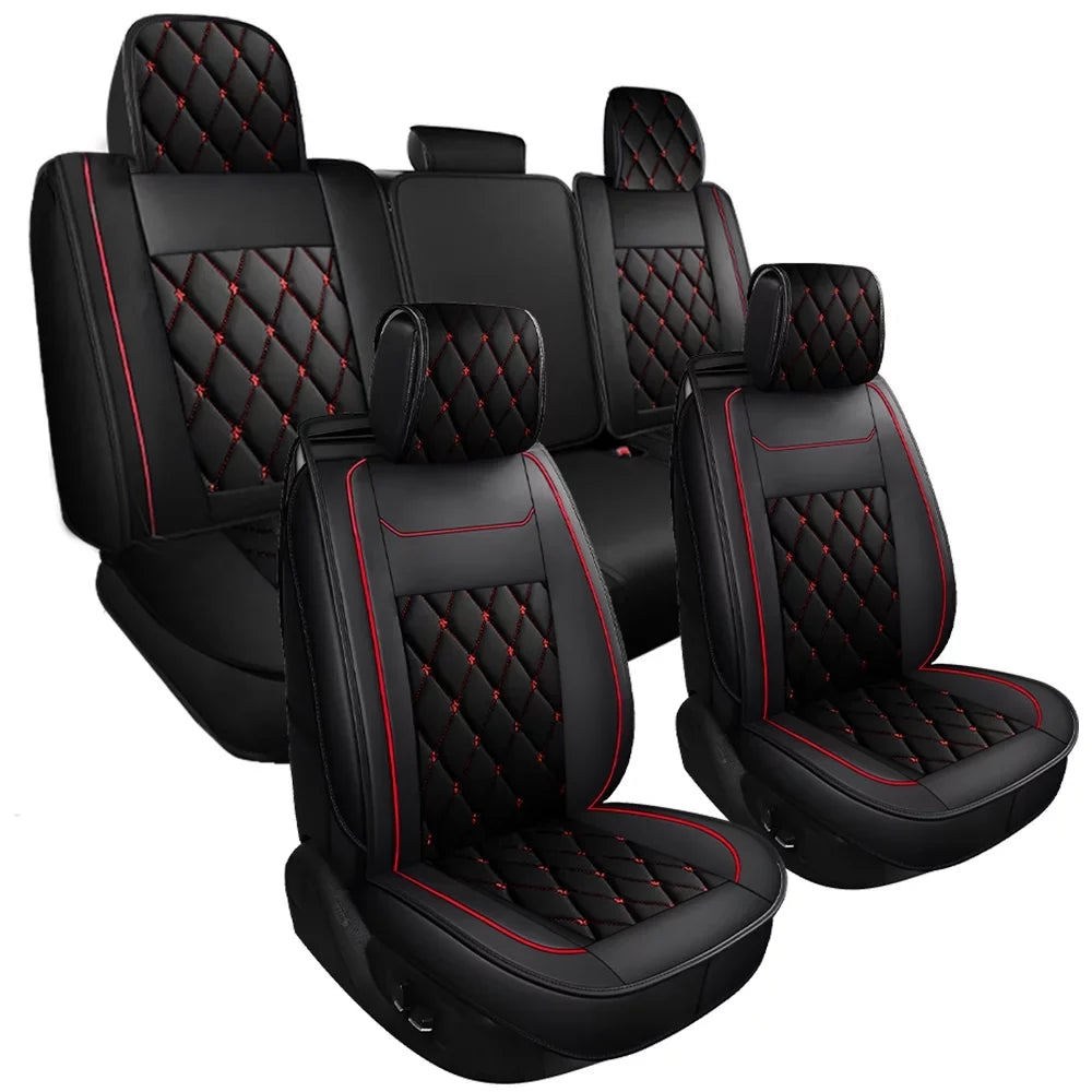 HD Covers 3500 or Car Set, Black-Red) Silverado 1500/2500 Crew,Double,Extended Set HD Pickup Full Seat GMC Truck(Full Sierra / Fit Cab for 2007-2023